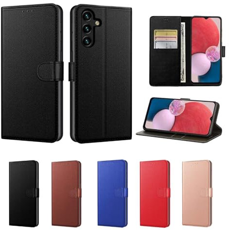 Luxury Case for Samsung Galaxy A14 5G / A14 4G Leather Phone Case Cover,[LifetimeSupport], PU Faux Leather Wallet Book Folio Flip Magnetic Shockproof Case with Card Slots and Kickstand (Black)