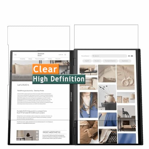 Vaxson 4-Pack Screen Protector, compatible with ASUS Zenbook Duo 2024 UX8406 UX8406MA 14 Laptop, TPU Guard Film Protectors Sticker [NOT Tempered Glass]