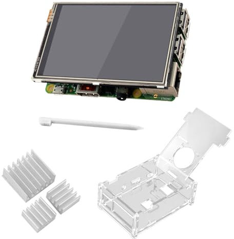 Hsthe Sea Pantalla táctil HD de 3,5 Pulgadas, 320x480 píxeles RGB, con bolígrafo para Raspberry Pi 2 3 Modelo B, Accesorios con 3 para disipador de Calor