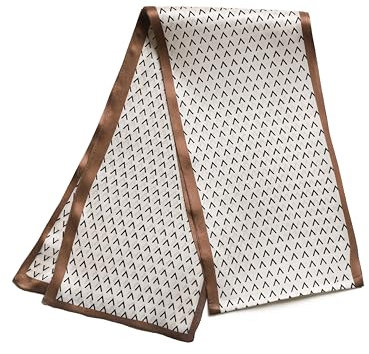 BREEZE NOUTHERLY Women's 100% Silk Scarf,Seidenschal Damen 100% Seide, Bunte Luxuriöse Schals,Beige-Braun-Pfeilspitze-17X150