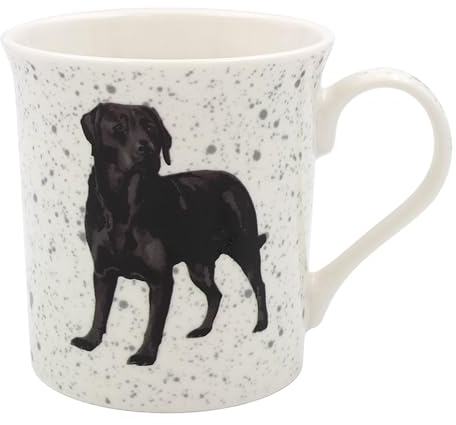Lesser & Pavey British Designed Coffee Mug | Ceramic Coffee Mugs for Home or Work | Large Mugs for Hot Drinks | Black Labrador Tea and Coffee Cups - Sarah Boddy