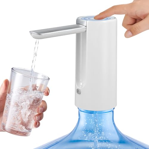 Desktop Water Bottle Dispenser,Smart 3 Levels Automatic Water Dispenser for Universal Bottles,USB Charging Foldable Water Jug Dispenser for Home,Office,Travel, LED Display, Low Noise