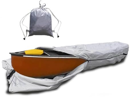 Generisch Grau,16FT*3FT/5m*1m, Kajak Abdeckung,420D Oxford-Stoff Kanu Boot,Universal Kajak Abdeckung,Wasserdicht UV-beständig Staubschutz Abdeckung,für Kanu-Boot/Kajak/Paddelbrett