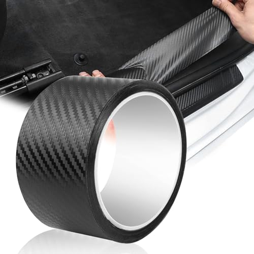 LPZMPZ Pellicola Carbonio Pellicola Adesiva per Auto 5cm*3m Pellicola Fibra di Carbonio, Protezione del Bordo Pellicola, per Auto e Motoper Paraurti Posteriore (Nero Opaco)