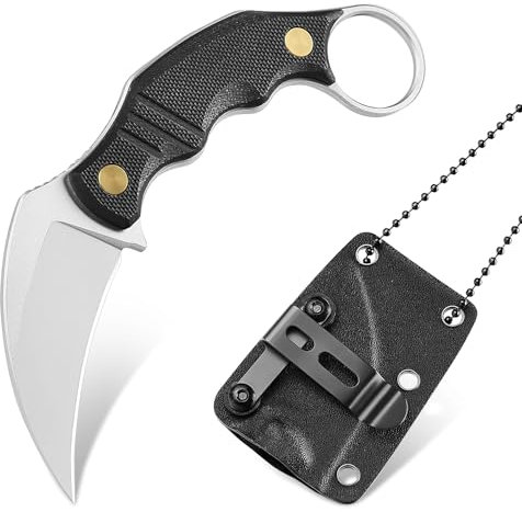 NedFoss Neck Knife VULTURE, 6CM 14C28N Stahl FULL TANG Outdoor Messer Survival mit G10 Griff & Kydexscheide, Mini Messer feststehend in Geschenk-Box für Sammlung, Camping
