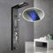 LZDOYY Colonne De Douche Hydromassante LED 6 Fonction,SystèMe De Douche Cascade De Pluie Douche à Main Sortie De Baignoire D'Hydromassage ArrièRe Et Jeu De Douche BrosséE avec AéRographe,Black