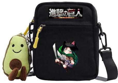Attack on Titan Crossbody Anime Printed Backpack Casual Shoulder Bag Cute Cartoon Bag Mobile Phone Coin Purse...