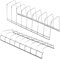 Jorzer Lot de 2 étagères de rangement pour assiettes et bols pour placard, gain de place, organiseur de rangement vertical réutilisable, argenté