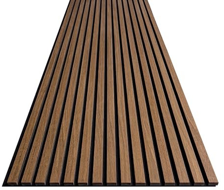 Display Guru Sturdy & Durable Wooden Slat Acoustic Wall Panels & Ceiling Panels with Fibre Sound Absorbing (2, Natural Walnut)