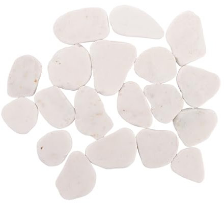 ZOFUN Lot de 20 pierres à peindre, 5 à 8 cm, galets blancs lisses, faciles à peindre, kit de peinture sur roche naturelle pour bricolage, projets scolaires, gentillesse