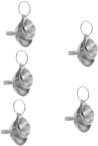 Ciieeo 5 Juegos De Embudo De Acero Inoxidable Aparato De Cocina Plateado De Acero Inoxidable Embudo Reutilizable De Ancho