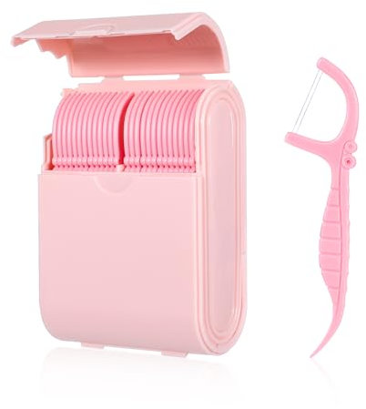 Ptwola Astuccio per bastoncini di filo interdentale con 52 dispenser di filo interdentale portatile per filo interdentale, supporto ricaricabile, contenitore per la cura dei denti, strumento per la