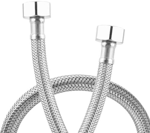 Pair of Flexible Pipes for Bathroom/Kitchen/Toilet Taps British Standard Pipe 1/2 x 1/2 BSP Fitting 300mm Long