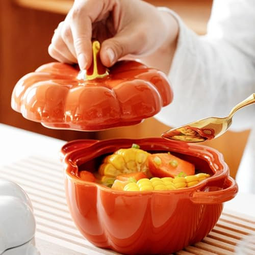Kioxiuin Joli Bol en céramique Blanche avec Couvercle pour œufs cuits à la Vapeur et Salade, mijoteuse de Cuisine Facile à Nettoyer, Batterie de Cuisine Parfaite pour la Maison