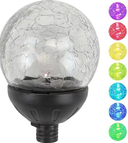 Pièces de rechange pour lampe solaire, 7 couleurs LED, ampoule en verre avec interrupteur, dessus de rechange étanche pour éolienne d'extérieur