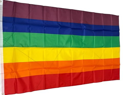 Bandiera Arcobaleno 90x150 cm in Poliestere | LGBTQ+ e Pace | Colorata da Esterno per Balconi, Eventi, Pride | Leggera, Antivento, Asciugatura Rapida Con Anelli Metallo (1)