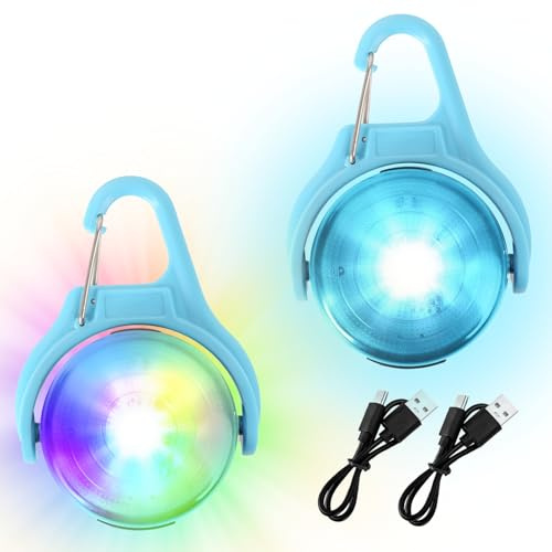 NICEWAT 2 Stück LED Blinklicht Schulranzen, USB Aufladbar Sicherheitslicht mit 4 Modi, IPX8 Wasserdicht Schulranzen Kinder Lichter, Reflektoren Licht für Schulranzen Haustier Wandern Joggen