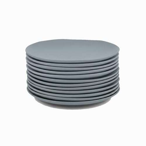 CasaSeleccion - Juego de 12 platos de postre de melamina en color azul. Resistentes y ligeros, ideales para uso diario. Diámetro 20 cm. Apto para lavavajillas. No apto para microondas