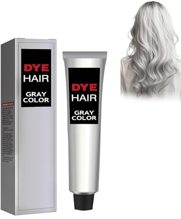 Grgowe Dye Hair Cream, Tinte Para El Cabello Gris Plateado, Cera Capilar, Coloración Uniforme, Color Duradero, Cubre Las Canas, Nutre Y Repara El Cabello, Aporta Brillo - Gray