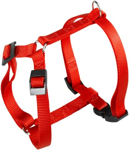 Ferplast Hundegeschirr Kleine Hunde Champion S, Katzengeschirr an 3 Punkten verstellbar, einfach zu tragen, Brustumfang 30–46 cm. Rot