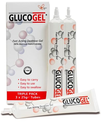 GlucoGel Fast-Acting Glucose Energy Gel, Unflavoured, 10g per Tube, 3 Count