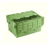 VFM 360330 Attached Lid Container, 54 L, Green