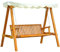 Outsunny 3 Seater Garden Swing Seat with Canopy, Wooden Swing Chair, Outdoor Hammock Bench for Balcony Patio Porch, Cream White