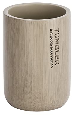 WENKO Zahnputzbecher Palo Taupe - Zahnbürstenhalter für Zahnbürste und Zahnpasta, Polyresin, Taupe, 0 x 0 x 0 cm