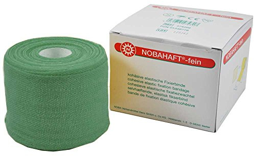 1x Nobahaft®-fein kohäsive Fixierbinde Kompressionsbinde Unterzug, grün, 10cmx20 m Rolle