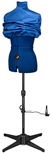 DEUBL SCHNEIDERPUPPEN Damen verstellbar Majestique Blue MULTI (Gr.S/36-44) 8-teilig komplett einstellbar, 4-Bein Standfuss, 12 Verstellrädchen, Rockabr. Rückenlängenverst. Schutzbezug blau