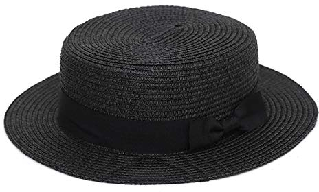 Cicilin - Sombrero de paja de sol Panama Capeline con lazo Noir Adulte L