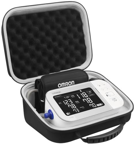 BOVKE Hartschalenkoffer für OMRON Platinum BP5450 / Gold BP5350 / BP5465/ BP5360 / 7 Serie BP7350 kabelloses Blutdruckmessgerät, zusätzlicher Platz für Oberarmmanschette, Schwarz (Nicht für BP7450)