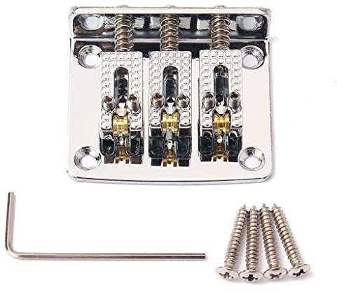 Alnicov Cigar Box Gitarren-Teile: 3-saitige Chrom-Hardtail-Steg