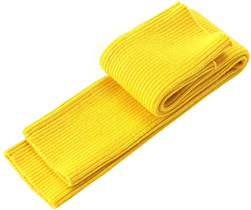 Farlenoyar Damen-Handschuhe, gestrickt, Kaschmir, weich, fingerlos, Armstulpen, extra lang, dehnbare Wollhandschuhe - Gelb -