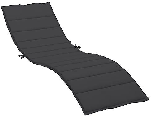 vidaXL Sonnenliege Auflage, Liegenauflage Outdoor, Polster Auflage für Gartenliege Liegestuhl, Polsterauflage, Schwarz 200x60x3cm Oxford-Gewebe