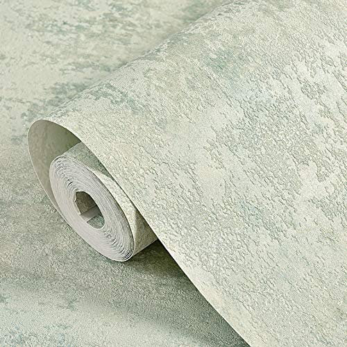 MEAIHOME Retro American Pastoral Style Plain Solid Non-Woven 3D Bedroom Living Room TV Background Non-Pasted Matching Models Wallpaper Light Cyan 1.73'W x 32.8'L