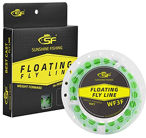 SF Fliegenfischen Schnur Schwimmend mit geschweißten Schlaufengewicht-Vorwärtsfliegenschnüren #Frühlingsgrün 90FT WF6F