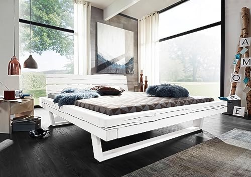 möbelando Balkenbett Doppelbett Bettgestell Ehebett Massivholzbett Bett Long Beach I 140x200 cm