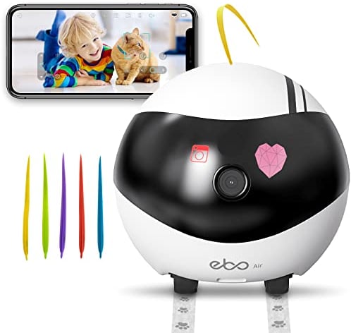 Enabot Kabellose Überwachungskamera Innen für Zuhause/Heimtier,Mobiler Roboter mit KI-Bewegungserkennung,2-Wege-Audio,Anti-Drop-Heimtierkameras mit Selbstaufladung,Fernbedienungs-App mit E-Tieren