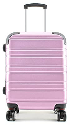 MODELISA - Maleta De Equipaje Avión Polipropileno 4 Ruedas Giratoria Cierre Cremallera con Candado Combinación Asa Telescópica 24'' 60X40X26cm, 70L, 3.02kg (M, Rosa)