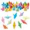 HAOBIN origami kranich Origami Papier Kraniche papierkraniche Vogel Handgefertigte Origamis Vogel Gefaltet Papier Vogelpapier FüR Hochzeitsfeier Hintergrund Home Decor (farbig, M)