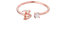 Bungsa Buchstaben Ring roségold Zirkonia-Kristall aus Metall - biegbarer Fingerring/Zehenring Toering für Damen, Kinder & Herren - B