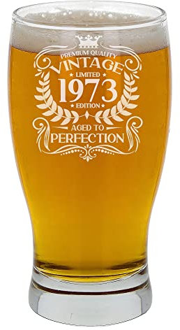 Always Looking Good Bicchiere da birra con incisione Aged to Perfection, regalo per 52° compleanno da uomo, vintage 1973, per 52 anni