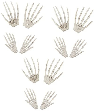 Hoement 6paare Skelett Hand Modell Realistische Knochen-Dekoration Für Halloween Gruselige Tischdeko Für Partys Und Geisterhäuser Langlebig Und Fadensicher