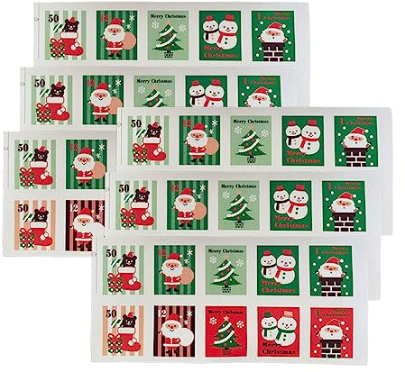 Artibetter 100 Stücke Frohe Weihnachten Urlaub Briefmarken Aufkleber Weihnachtssiegel Aufkleber Etikettenaufkleber Umschlag Aufkleber für Weihnachtsstrumpf Umschlagbeutel Zubehör