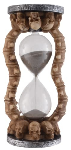 Sanduhr Memento Mori mit Totenschädeln