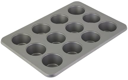 KitchenAid Muffinform für 12 Muffins, antihaftbeschichtet, aluminisierter Stahl, Kontursilber