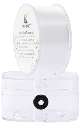KONMAY 0.4mm Monofilament Fishing Wire with Organizing Case, 240 Meters Clear Nylon Fishing Line for Balloon Arch, Beading, Invisible Ornament Hanging String, Crafting