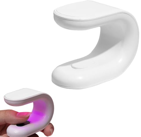 Mini Lámpara de Uñas UV, Mini Secador de Uñas de Luz Flash, Lámpara de Uñas con Linterna, Lámpara UV LED Portátil, Secador de Uñas para Manicura Pedicura, Lámpara de Uñas de Secado Rápido, Blanco