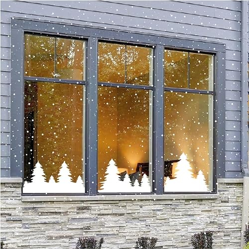 Wiederverwendbare Fensteraufkleber für Weihnachten | Statische Haftung, Winterfensterdekoration, Weihnachtsfensterdekoration, Weihnachtsdorf, wiederverwendbarer Aufkleber